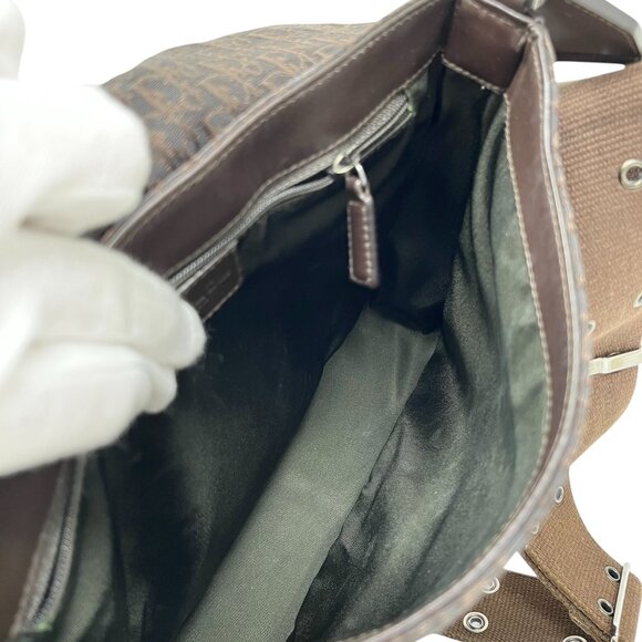 Christian Dior Vintage 2002 Trotter Monogram Shoulder Bag Brown Canvas  [105273] - Picture 10 of 12